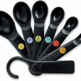 KITCHEN_BLACK MEASURING SPOONS